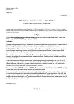 Predlog dolžnika v osebnem stečaju, za izločitev vozila iz stečajne mase - S tem e-obrazcem dolžnik, ki je v osebnem stečaju, izdela predlog, s katerim sodišču predlaga, da se iz stečajne mase izloči vozilo, avto, motor, nižje vrednosti in ki je dolžniku nujno potrebno.
Po zakonu (ZFPPIPP) je vozilo, kot del premoženja dolžnika, del stečajne mase.
Lahko pa upnik, v kolikor je vozilo dolžniku nujno potrebno in v kolikor gre za nizko vrednost vozila, s katerim bi prodaji nastali nesorazmerno visoki stroški, sodišču predlaga, da se vozilo iz stečajne mase izloči.